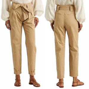 Ralph Lauren Tan High-Waisted Trousers